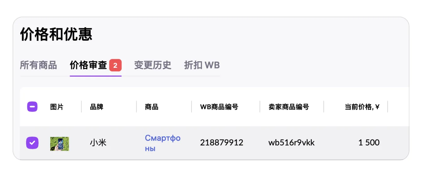 Wildberries价格审查