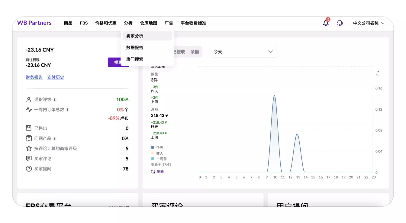 Wildberries卖家分析