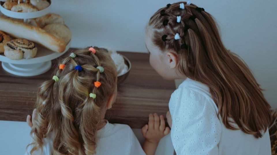 Детские резинки для волос с цветочками Розочки 2шт