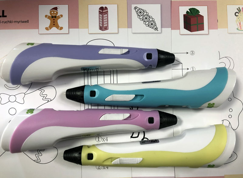 Набор 3DPEN-2 3D ручка с набором пластика PLA и набором трафаретов